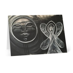 Zwart-wit Fairy Dancing by the Full Moon, Wenskaarten (8 pc's)