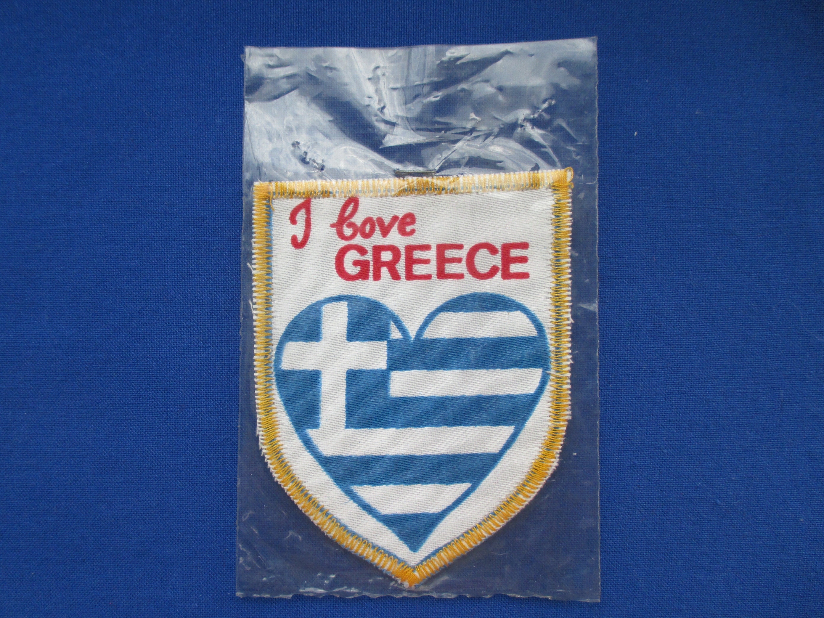 I Love Greece Patch Greek Souvenir Patch Vintage Travel Etsy
