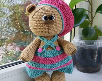 crochet bear memory bear gift for children Teddy bear toy safe toy handmade toys cotton toy Bear toy