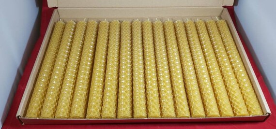 10 cm x 1.8cm 16 CANDLES 100% PURE beeswax PILLAR CANDLES Eco-friendly CANDLES 