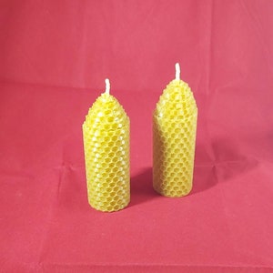 Set of 4, 100% Pure Beeswax Pllar Candles from 2 to 9 tall-Free Shppng