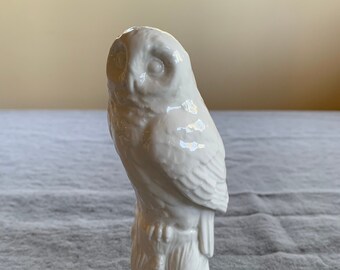 Blanc De Chine Porcelain Owl Crown Staffordshire