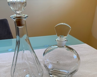 Set of two vintage Glass bottles with original Airtight Stoppers