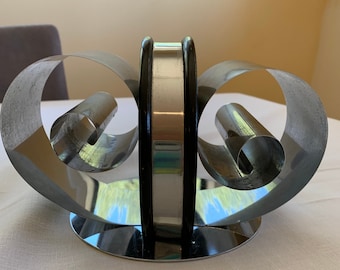 Art Deco Black and nickel Bookends