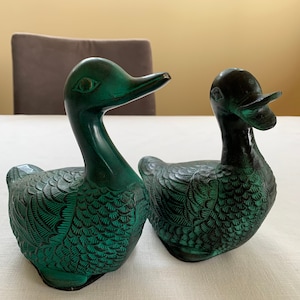 Pair of Mid Century Chinese Metal Ducks