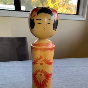 12 inch Traditional Naruko Kokeshi Doll.  Signed Matsuda Hatsumi