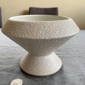1950s Atomic White Splatter Vase/Cachepot