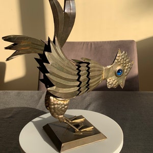 Scultura Gallo in metallo