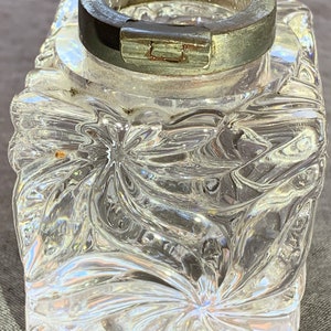 French Art Nouveau Lead Crystal Inkwell c 1900