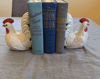 Fitz & Floyd Chicken Figurines Matching Set Of Two White Ceramic