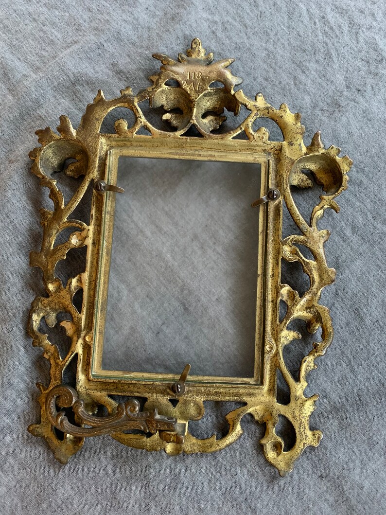 Antique Rococo Style Brass Picture Frame image 10