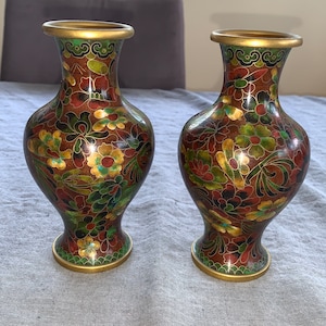 Pair of Chinese Cloisonne Vases