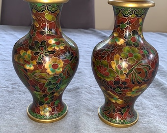 Pair of Chinese Cloisonne Vases