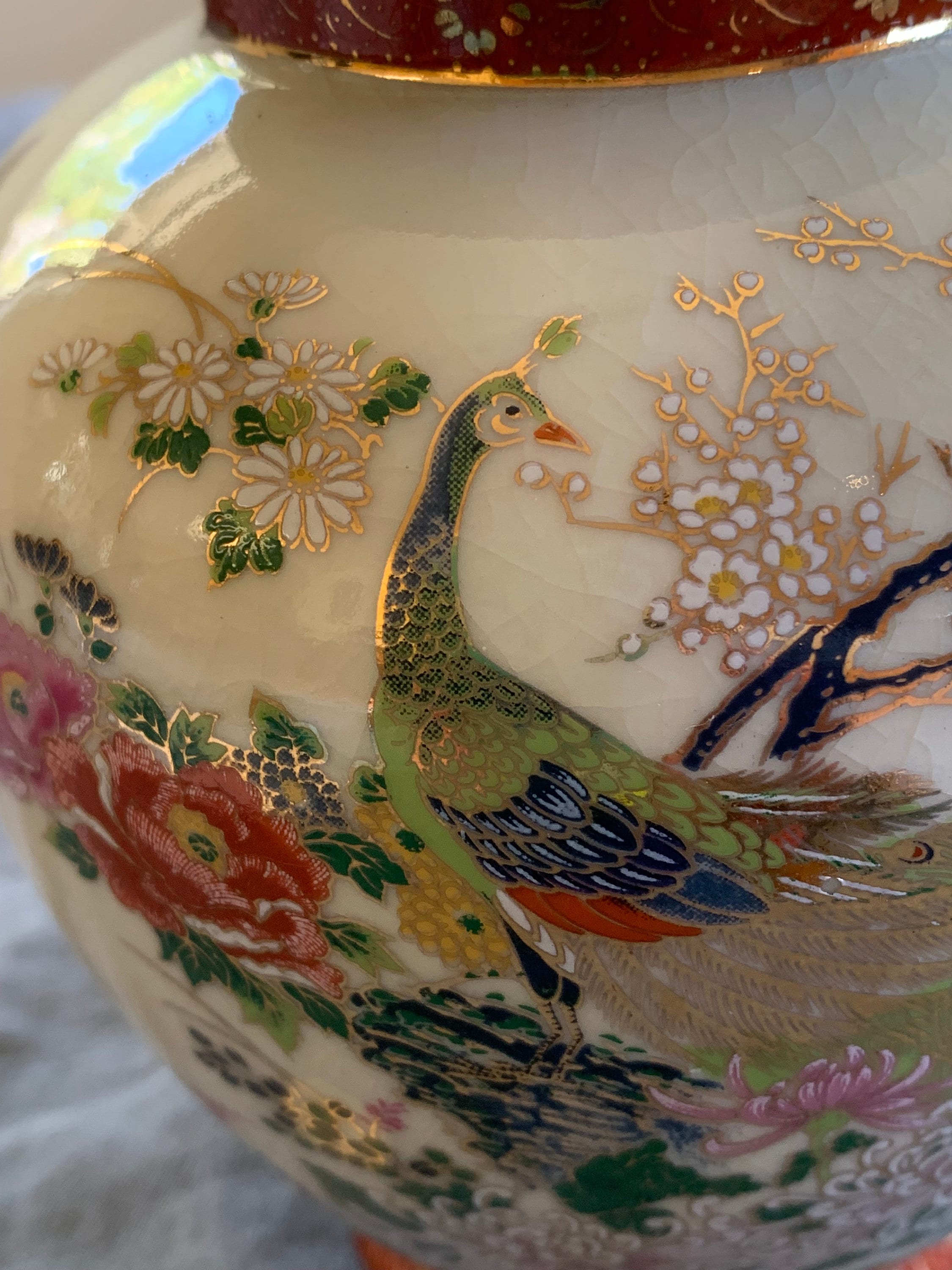 Satsuma Vase With Peacocks
