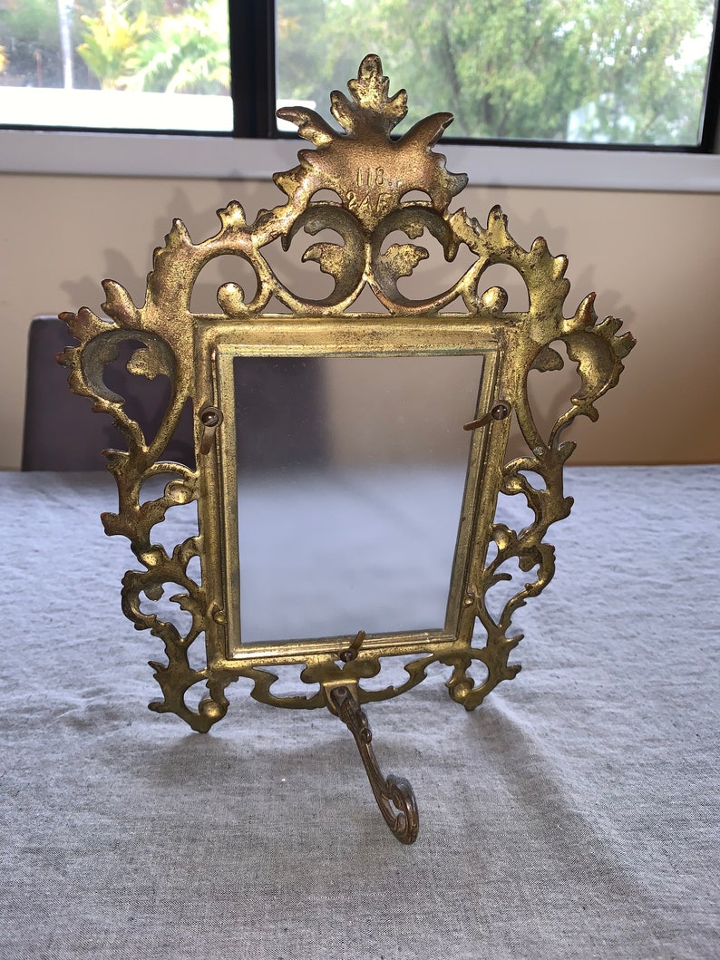 Antique Rococo Style Brass Picture Frame image 4