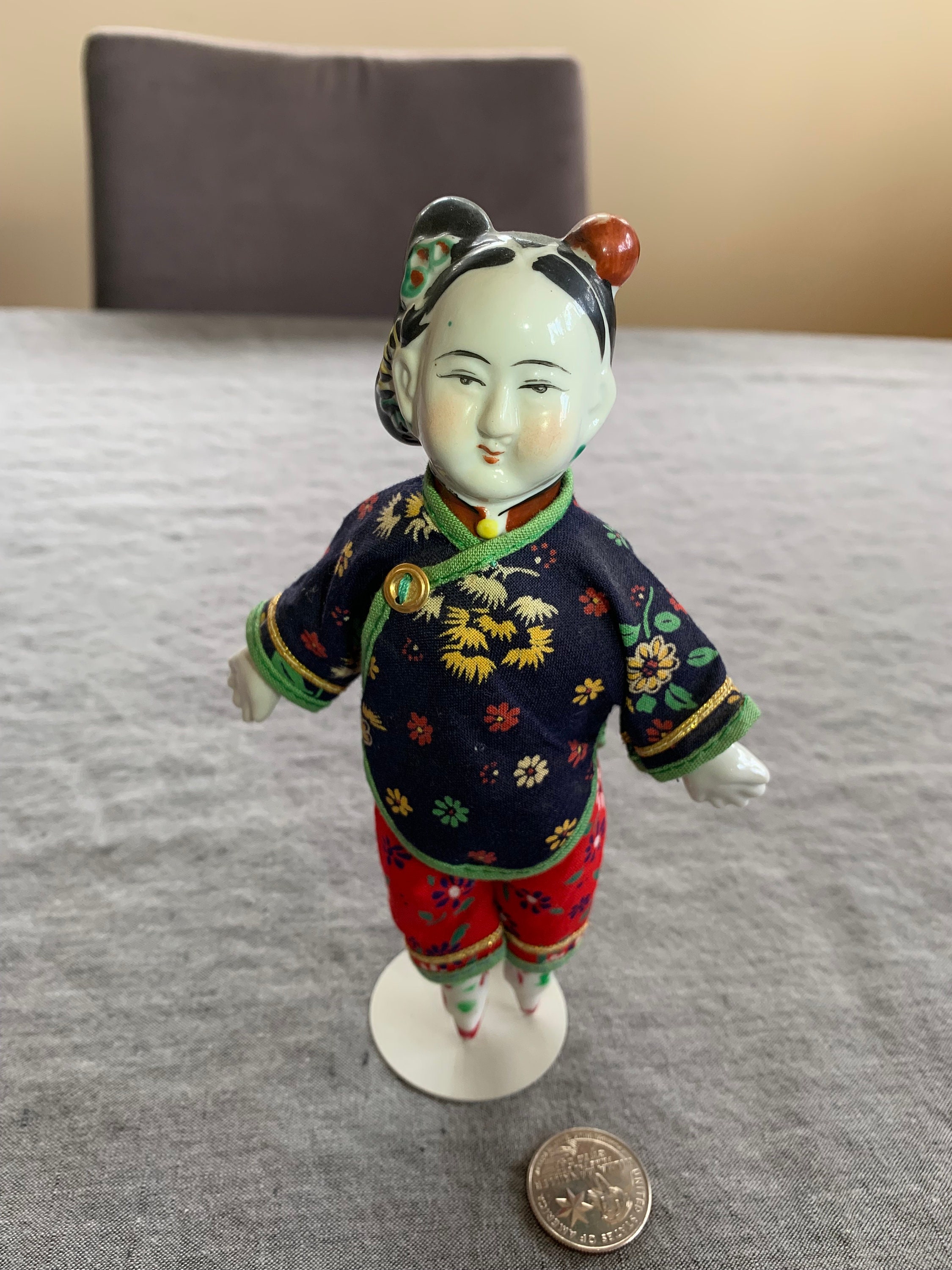 中国焼物　人形 高さ6 1/2インチの中国磁器人形 - Etsy 日本