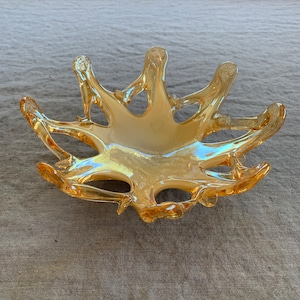 Gold Glass Star Dish, Vetro Eseguito Murano, Italy