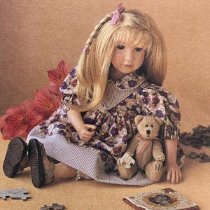 Boyds Collection NIB Yesterday&#39;s Child &quot;Lynne with Jigsaw&quot; Porcelain Doll