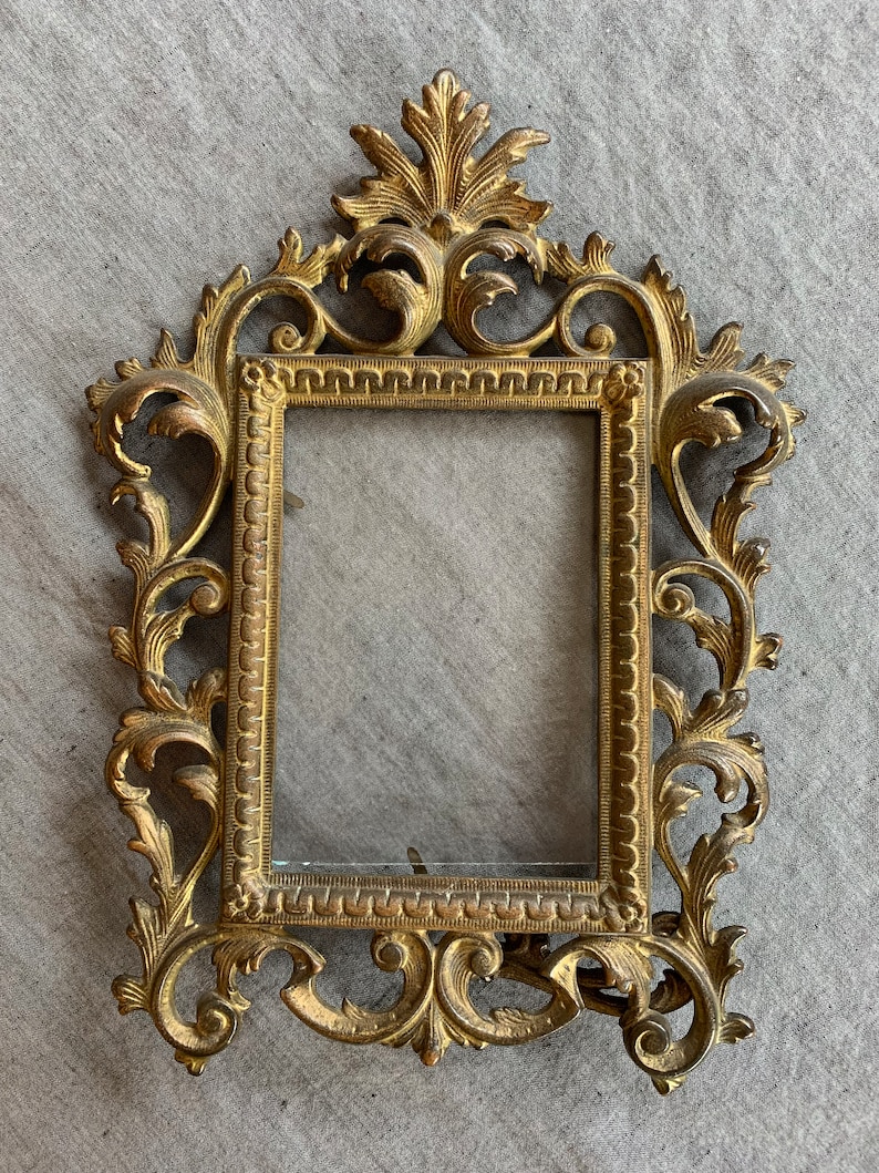 Antique Rococo Style Brass Picture Frame image 9