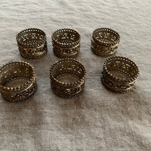 Set von 6 Silberfarbenen Serviettenhaltern aus Metall