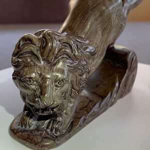 Lion Stone Carving- Signed