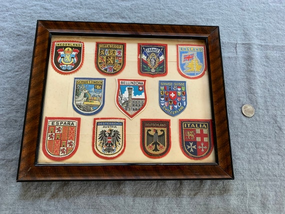 European Travel Patch Collection - Framed