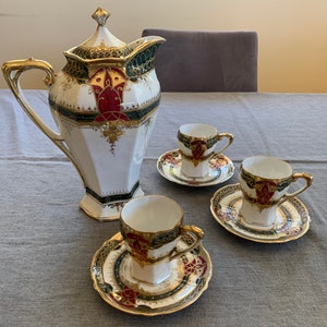 Japanese Moriage Satsuma Late 19th C. Tea Service