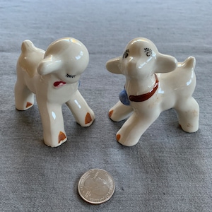1930s Pottery Lamb Figurines