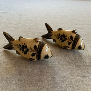 Pair of Carp Tonala Mexican Folk Art Pottery