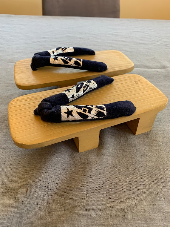 Pair of Child's Wooden Geta Shoes