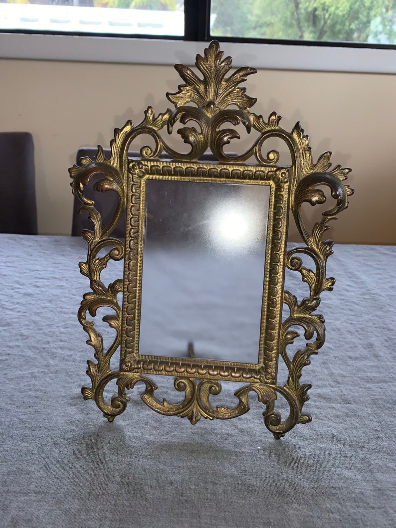 Antique Rococo Style Brass Picture Frame image 1