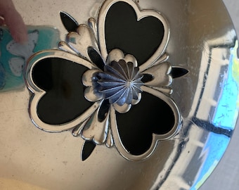 Art Deco Glass and Chrome Powder Jar