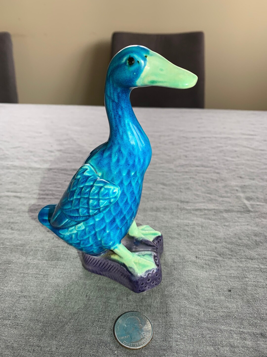 Chinese Blue Ceramic Duck Figurine 6.5 Inches - Etsy