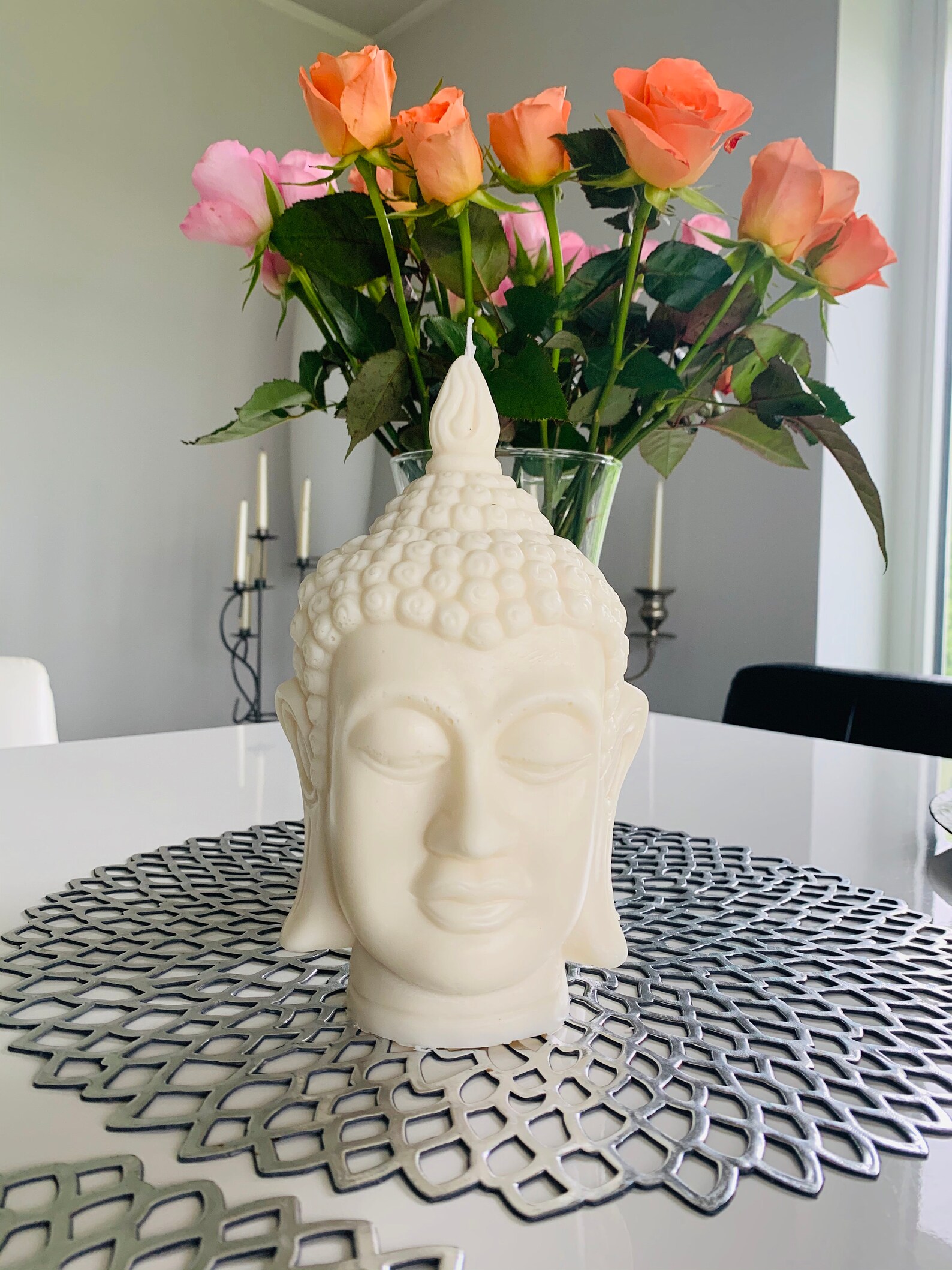 Buddha Candle Large Soy Candle Many Colors Handmade Etsy