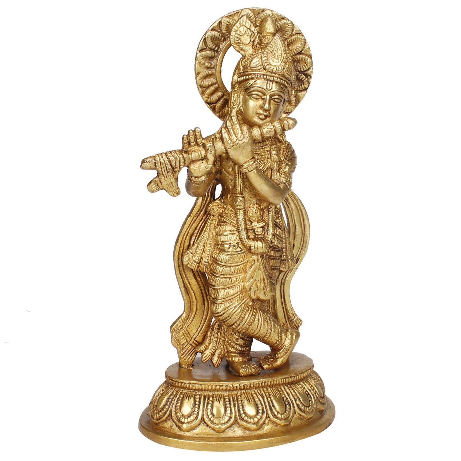 Brass Krishna Bhagwan Murti Idol in Flute Playing Posture on Etsy