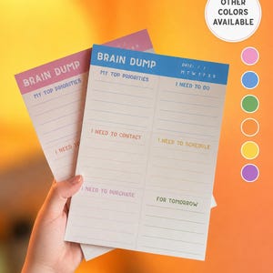 Brain Dump Notepad | ADHD Planner Pad | Mental Load Organizer | Thought Organizer | A5 Tear-Off Notepad |