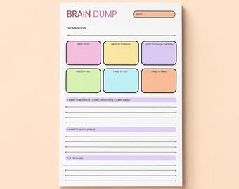 ADHD Brain Dump Notepad A5 – Daily To-Do List, 50-Page Tear-Off