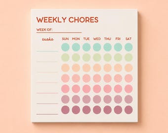 Weekly Chore Chart Notepad | Family Chore Checklist | Habit Tracker (7x7 Desk Pad)