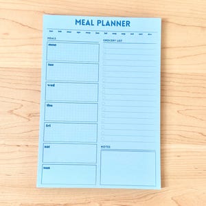 A5 Weekly Meal Planner Notepad with Grocery List | Tear-Off Menu Organizer | Magnet Option