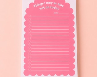 Funny Gen Z To Do List Notepad | Things I May or May Not Do Today | 5x8 Memo Pad | Tear-Off Checklist | Cute Desk Planner