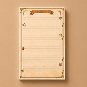 Stardew Valley Notes Pad | Cozy Farm Notepad | 5x8 Lined Paper | Chicken Strawberry Stationery