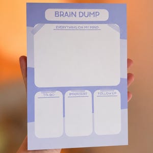 ADHD Brain Dump Notepad | A5 To Do List | Desk Pad Planner | Productivity Organizer