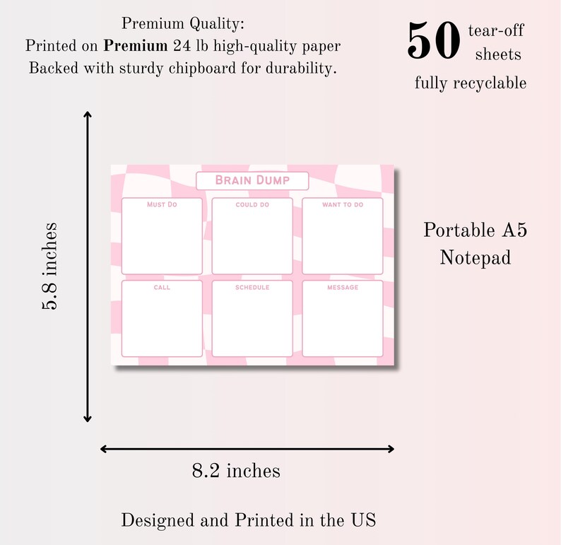 Brain Dump Notepad | ADHD Planner Pad | Mental Load Organizer | Task ...