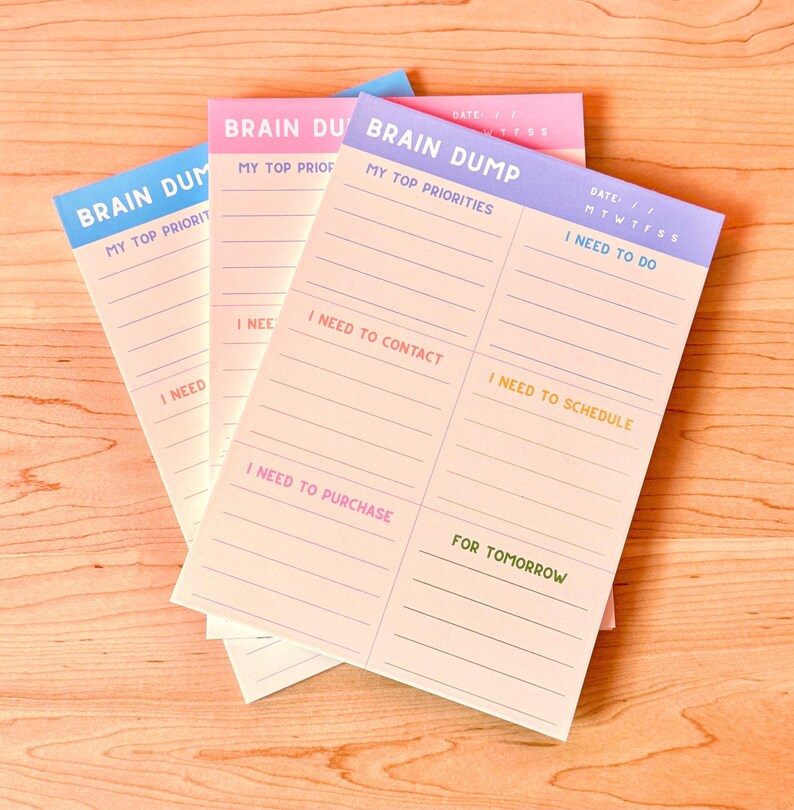 Brain Dump Notepad | ADHD Planner Pad | Mental Load Organizer | Thought Organizer | A5 Tear-Off Notepad | image 2