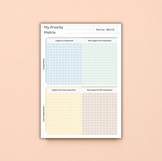 Priority Matrix Notepad | Eisenhower Matrix Planner | Tear-Off Productivity Pad | Personalized & Magnetic Options