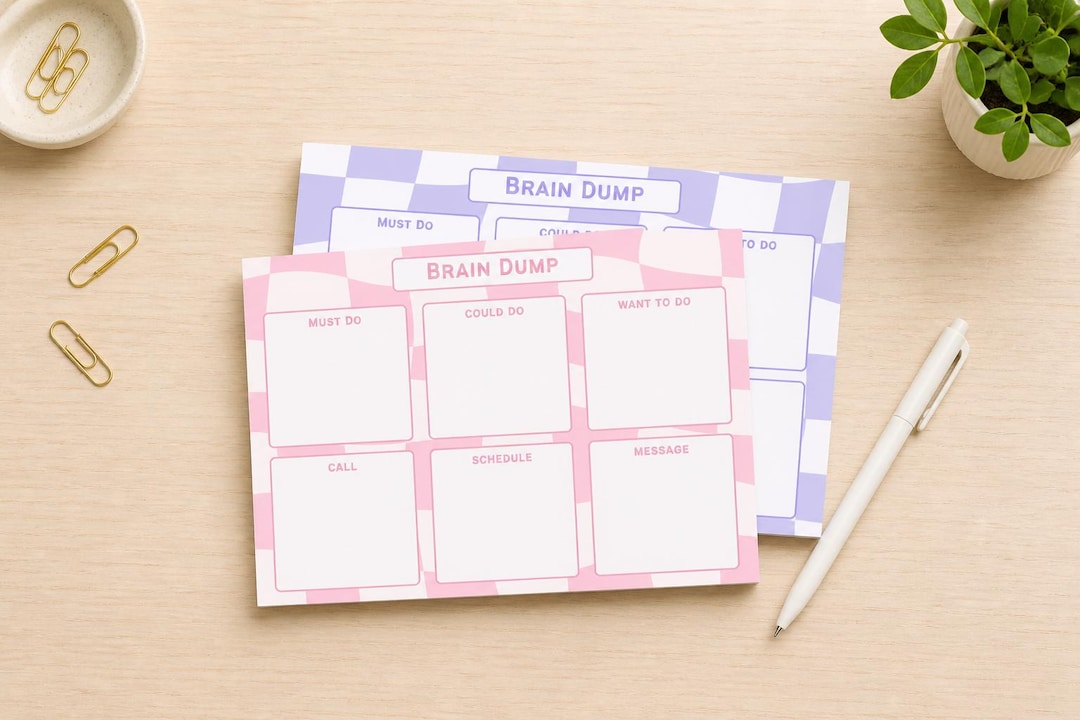 Brain Dump Notepad | ADHD Planner Pad | Mental Load Organizer | Task ...
