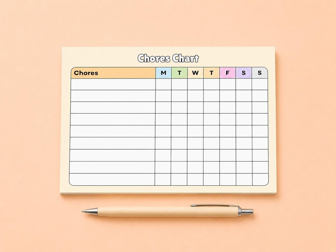 Chore Chart Notepad | Weekly Kids Routine Tracker | Magnetic Fridge Pad ...