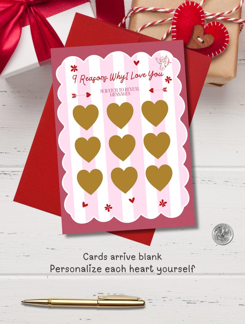 Scratch-off Love Card | 9 Reasons Why I Love You | Valentine’s Day Gift ...