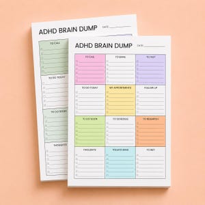 ADHD Brain Dump Notepad – A5 Color-Coded Daily Organizer for Focus & Overwhelm