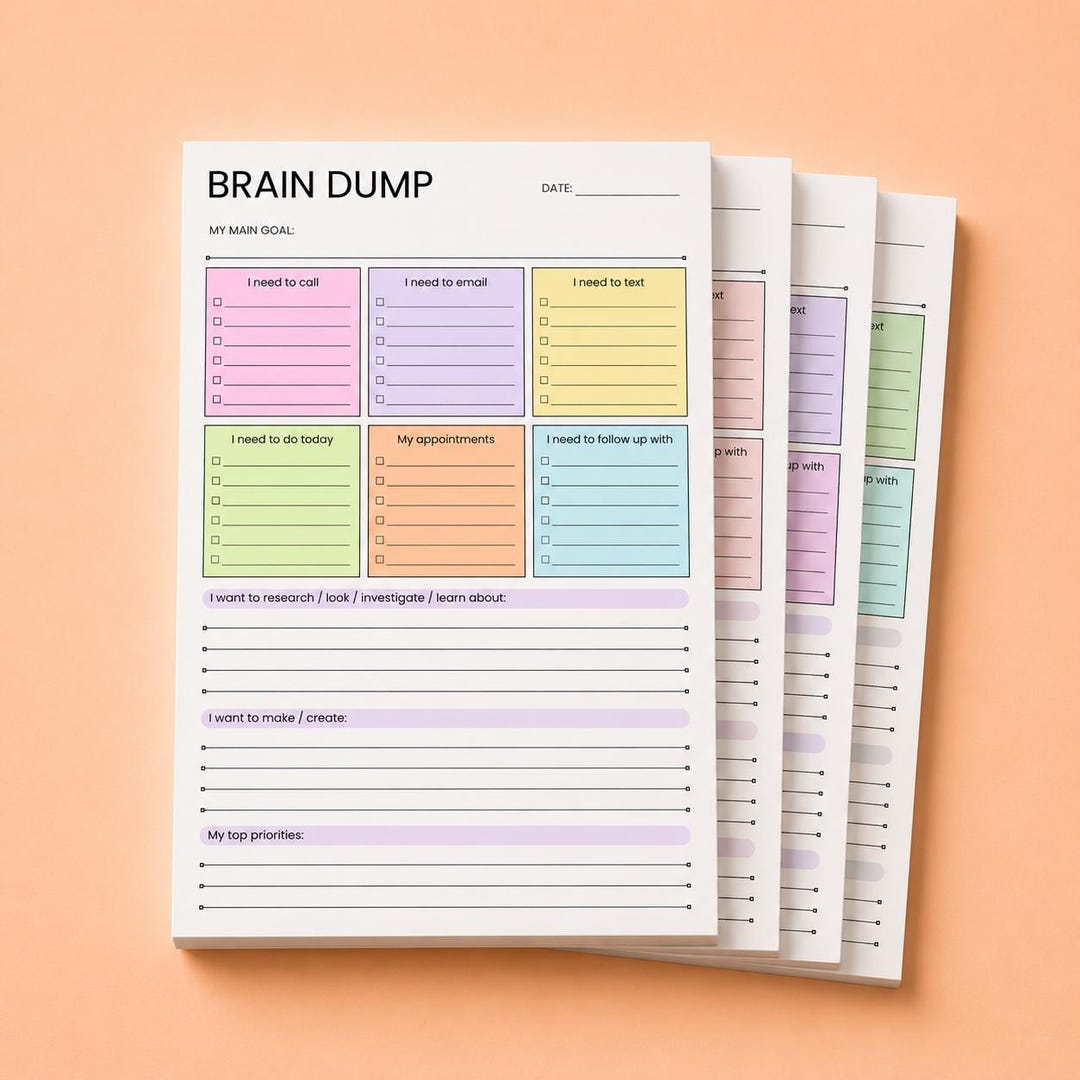 ADHD Brain Dump Notepad A5 – Daily To-do List, 50-page Tear-off | Pick ...